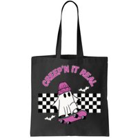 Creep It Real Skateboarding Ghost Halloween Fun Costume Tote Bag