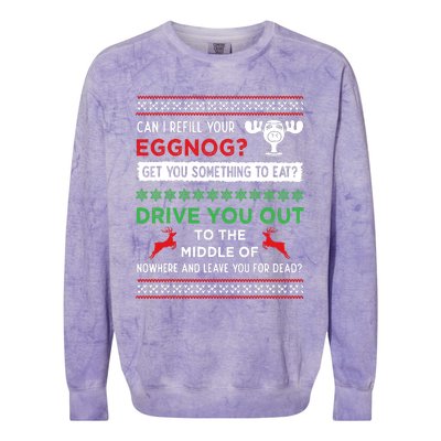 Can I Refill Your Eggnog Funny Christmas Vacation Quote Colorblast Crewneck Sweatshirt