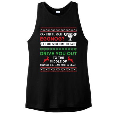 Can I Refill Your Eggnog Funny Christmas Vacation Quote Ladies PosiCharge Tri-Blend Wicking Tank