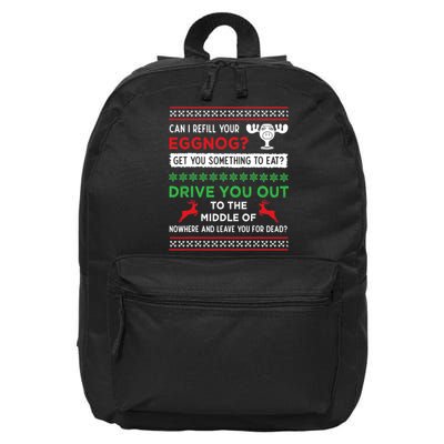 Can I Refill Your Eggnog Funny Christmas Vacation Quote 16 in Basic Backpack