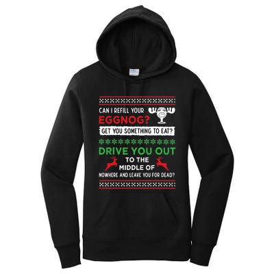 Can I Refill Your Eggnog Funny Christmas Vacation Quote Women's Pullover Hoodie