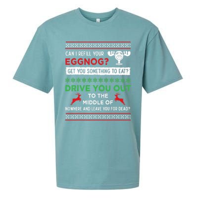 Can I Refill Your Eggnog Funny Christmas Vacation Quote Sueded Cloud Jersey T-Shirt