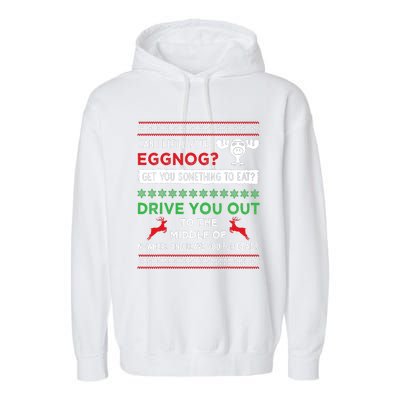 Can I Refill Your Eggnog Funny Christmas Vacation Quote Garment-Dyed Fleece Hoodie