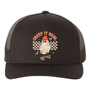 Creep It Real Skateboarding Ghost Retro Halloween Costume Yupoong Adult 5-Panel Trucker Hat