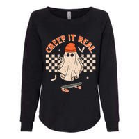 Creep It Real Skateboarding Ghost Retro Halloween Costume Womens California Wash Sweatshirt