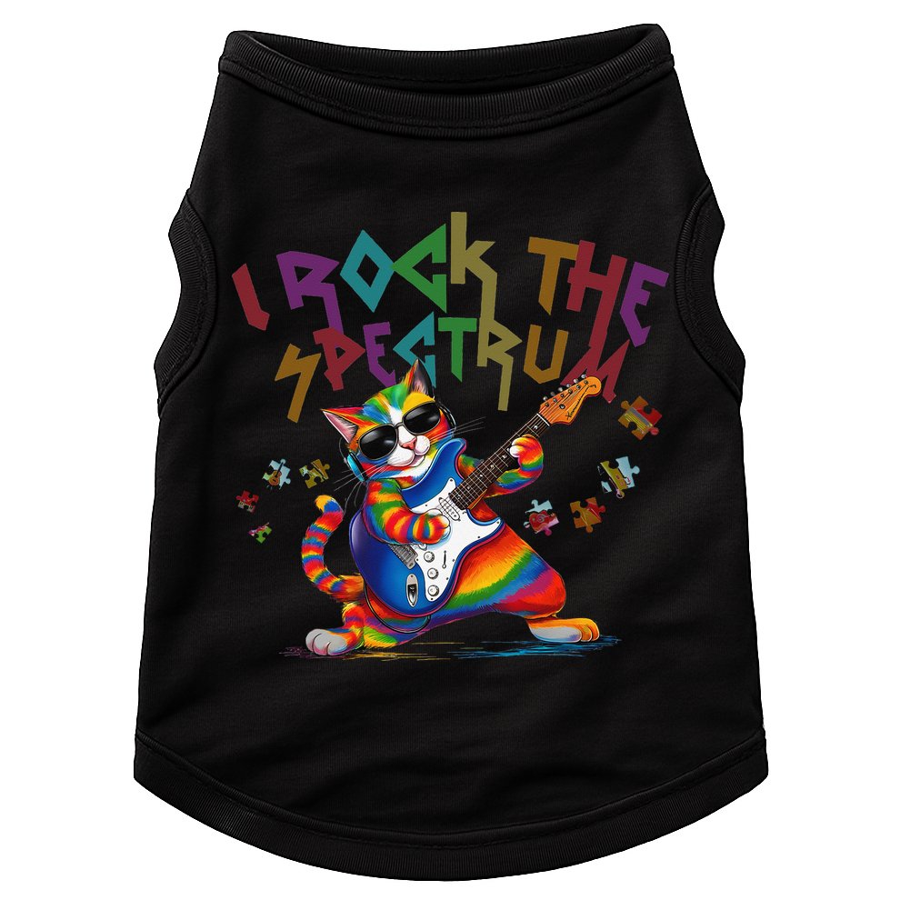 Cute I ROCK THE SPECTRUM Autism Awareness Support Love Doggie Tank