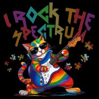 Cute I ROCK THE SPECTRUM Autism Awareness Support Love Doggie Tank