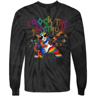 Cute I ROCK THE SPECTRUM Autism Awareness Support Love Tie-Dye Long Sleeve Shirt