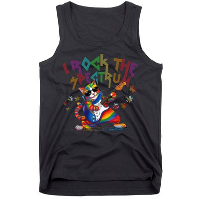 Cute I ROCK THE SPECTRUM Autism Awareness Support Love Tank Top