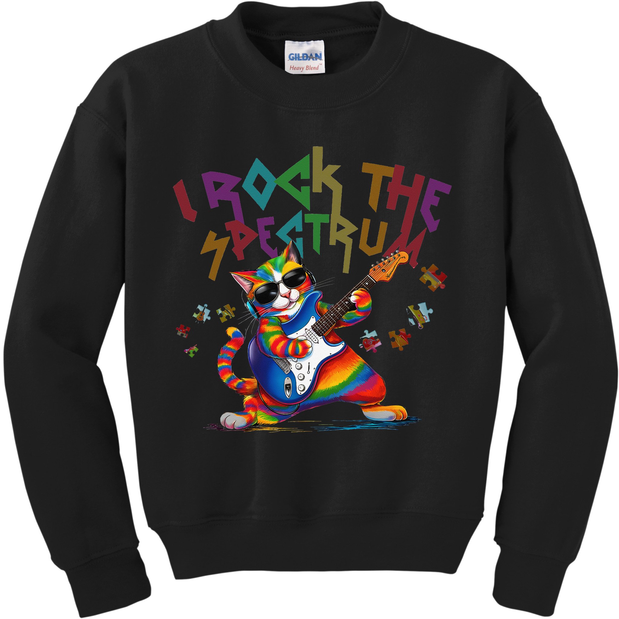 Cute I ROCK THE SPECTRUM Autism Awareness Support Love Kids Sweatshirt