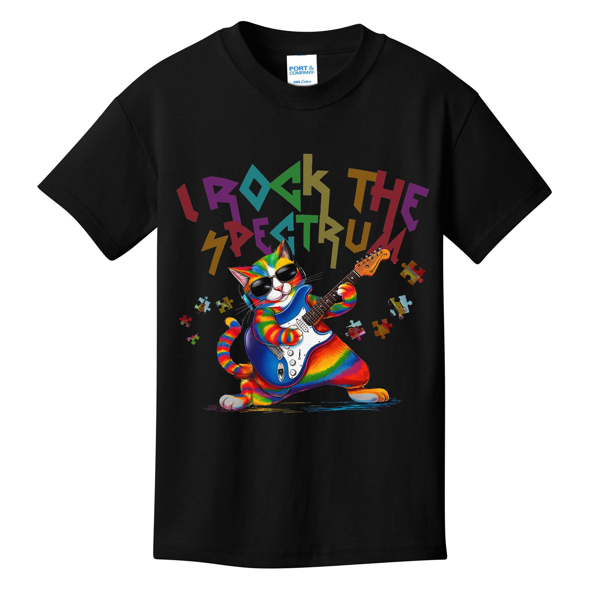 Cute I ROCK THE SPECTRUM Autism Awareness Support Love Kids T-Shirt