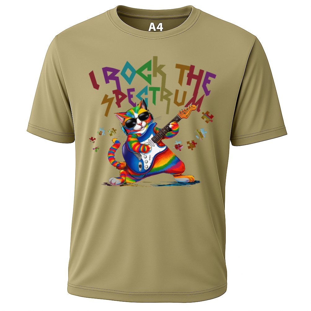 Cute I ROCK THE SPECTRUM Autism Awareness Support Love Cooling Performance Crew T-Shirt