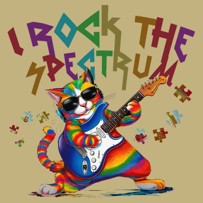 Cute I ROCK THE SPECTRUM Autism Awareness Support Love Cooling Performance Crew T-Shirt
