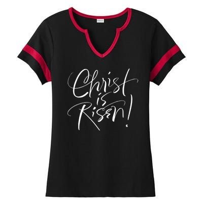 Christ Is Risen Easter Holiday Gift Ladies Halftime Notch Neck Tee