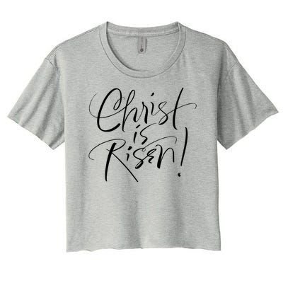 Christ Is Risen Easter Holiday Gift Women's Crop Top Tee