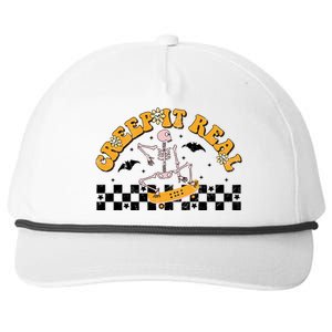 Creep It Real Skateboarding Ghost Retro Halloween Costume Cool Gift Snapback Five-Panel Rope Hat