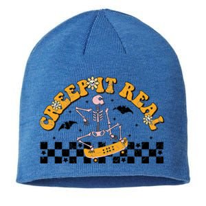 Creep It Real Skateboarding Ghost Retro Halloween Costume Cool Gift Sustainable Beanie