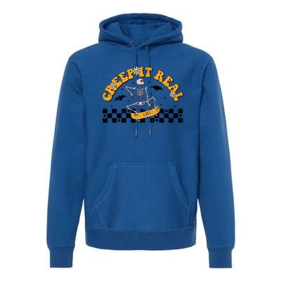 Creep It Real Skateboarding Ghost Retro Halloween Costume Cool Gift Premium Hoodie