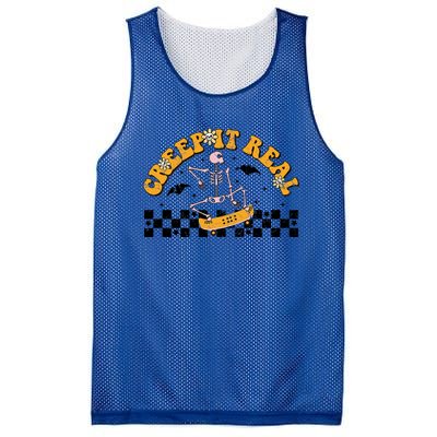 Creep It Real Skateboarding Ghost Retro Halloween Costume Cool Gift Mesh Reversible Basketball Jersey Tank