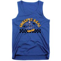 Creep It Real Skateboarding Ghost Retro Halloween Costume Cool Gift Tank Top