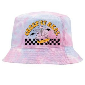 Creep It Real Skateboarding Ghost Retro Halloween Costume Cool Gift Tie-Dyed Bucket Hat