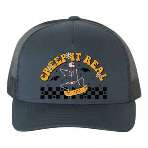 Creep It Real Skateboarding Ghost Retro Halloween Costume Cool Gift Yupoong Adult 5-Panel Trucker Hat