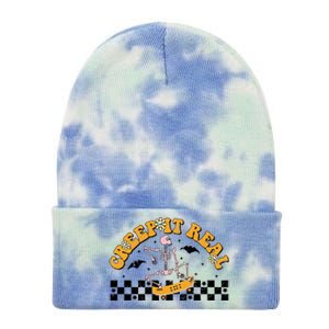 Creep It Real Skateboarding Ghost Retro Halloween Costume Cool Gift Tie Dye 12in Knit Beanie