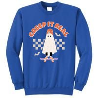 Creep It Real Ghost Skateboard Halloween Bat Checkered Sk8r Great Gift Sweatshirt