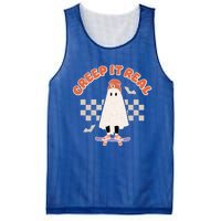 Creep It Real Ghost Skateboard Halloween Bat Checkered Sk8r Great Gift Mesh Reversible Basketball Jersey Tank