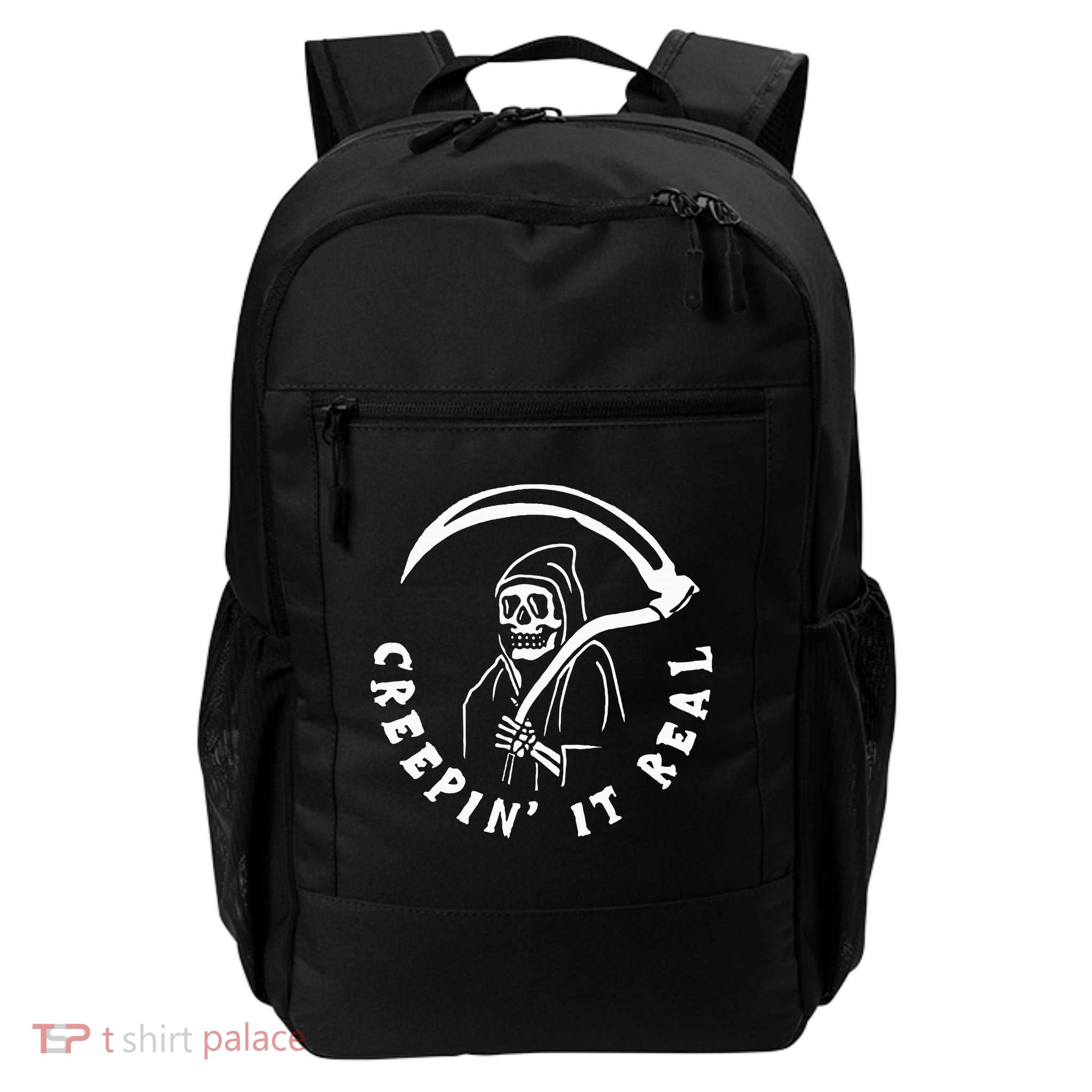Creepin It Real Grim Reaper Halloween Daily Commute Backpack