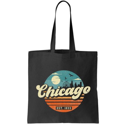 Chicago Illinois Retro Skyline Night Il Souvenirs Bag