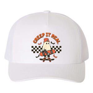 Creep It Real Skateboarding Ghost Retro Halloween Costume Yupoong Adult 5-Panel Trucker Hat