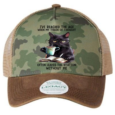 Cat Ive Reached The Age When My Train Of Thought Legacy Tie Dye Trucker Hat