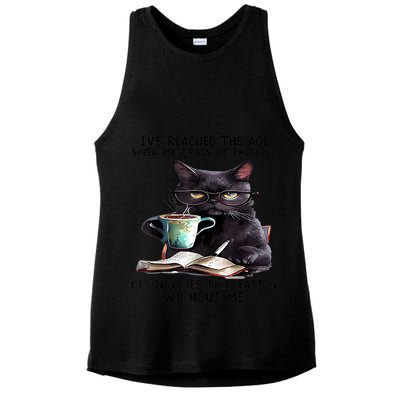 Cat Ive Reached The Age When My Train Of Thought Ladies PosiCharge Tri-Blend Wicking Tank
