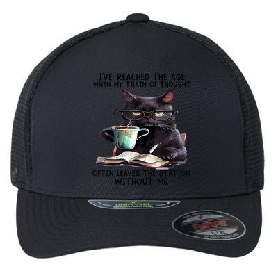 Cat Ive Reached The Age When My Train Of Thought Flexfit Unipanel Trucker Cap