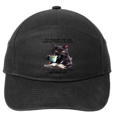 Cat Ive Reached The Age When My Train Of Thought 7-Panel Snapback Hat