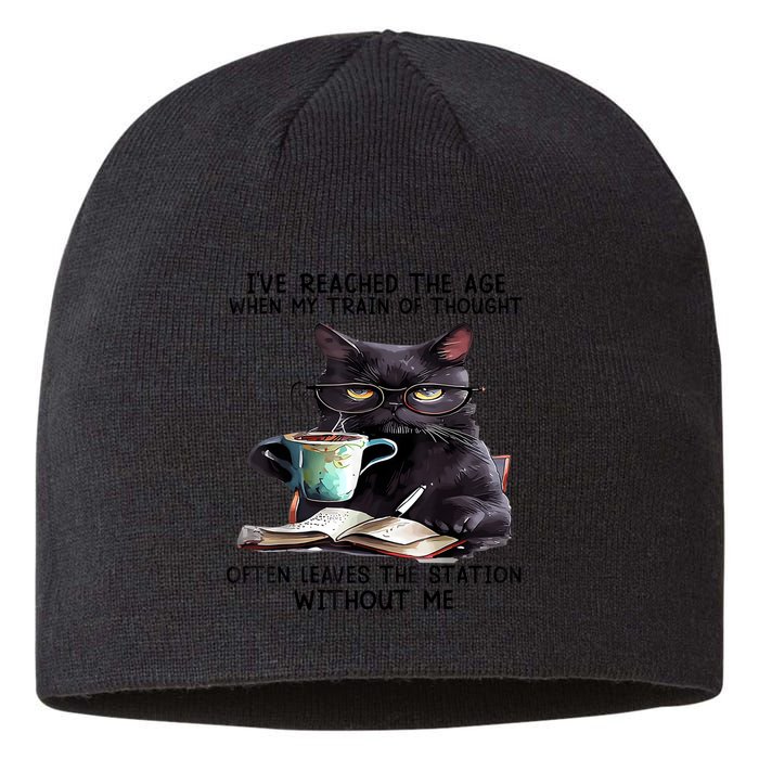 Cat Ive Reached The Age When My Train Of Thought Sustainable Beanie