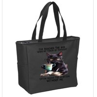 Cat Ive Reached The Age When My Train Of Thought Zip Tote Bag