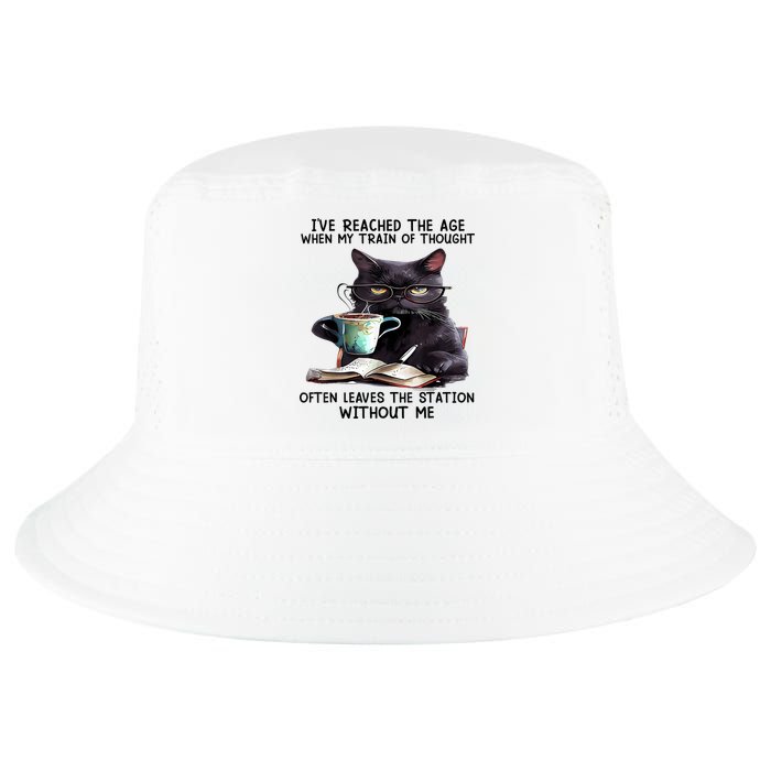 Cat Ive Reached The Age When My Train Of Thought Cool Comfort Performance Bucket Hat
