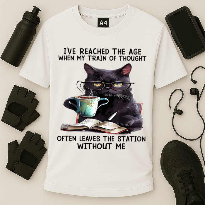 Cat Ive Reached The Age When My Train Of Thought Performance Shirt