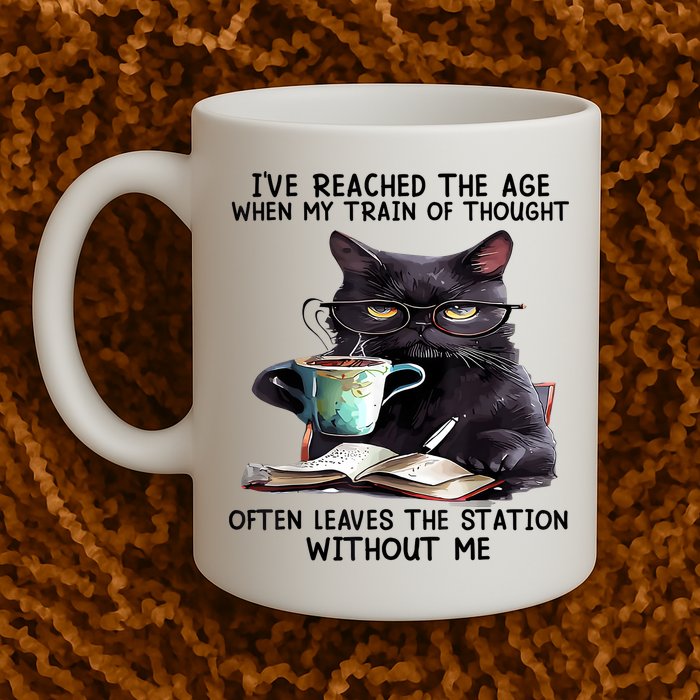 Cat Ive Reached The Age When My Train Of Thought Mug