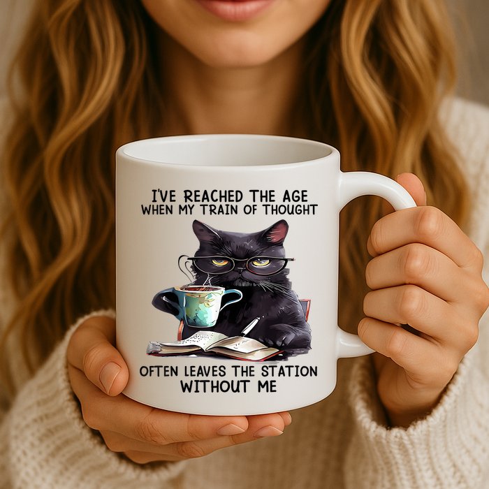 Cat Ive Reached The Age When My Train Of Thought Mug