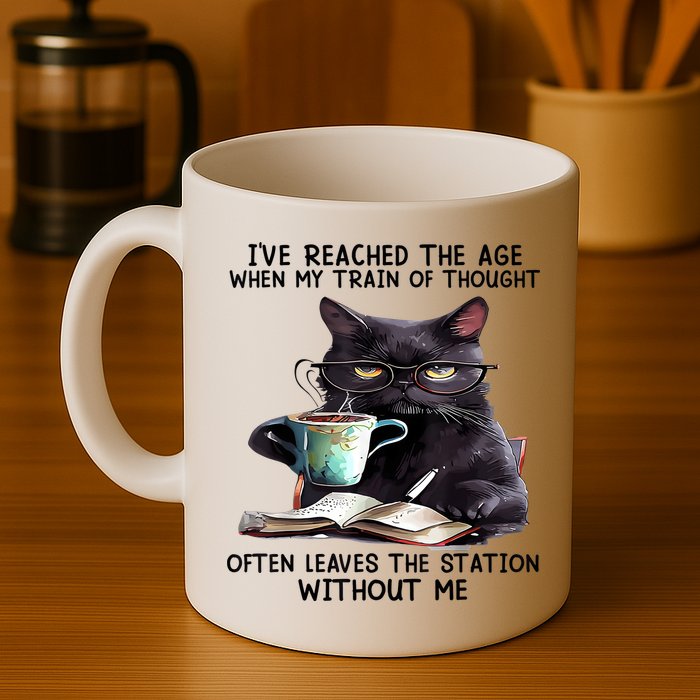 Cat Ive Reached The Age When My Train Of Thought Mug