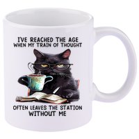 Cat Ive Reached The Age When My Train Of Thought 11oz C Handle Ceramic Mug
