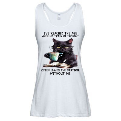 Cat Ive Reached The Age When My Train Of Thought Ladies Essential Flowy Tank