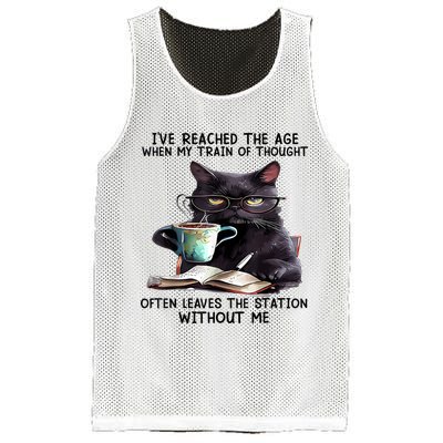 Cat Ive Reached The Age When My Train Of Thought Mesh Reversible Basketball Jersey Tank