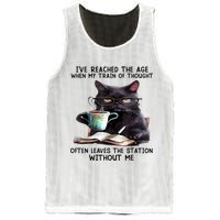 Cat Ive Reached The Age When My Train Of Thought Mesh Reversible Basketball Jersey Tank