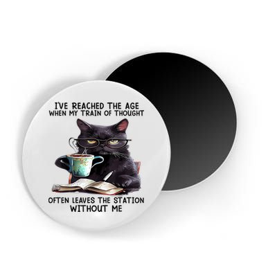 Cat Ive Reached The Age When My Train Of Thought Magnet
