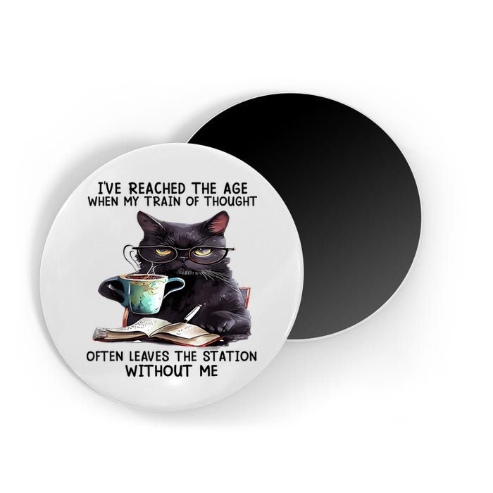 Cat Ive Reached The Age When My Train Of Thought Magnet