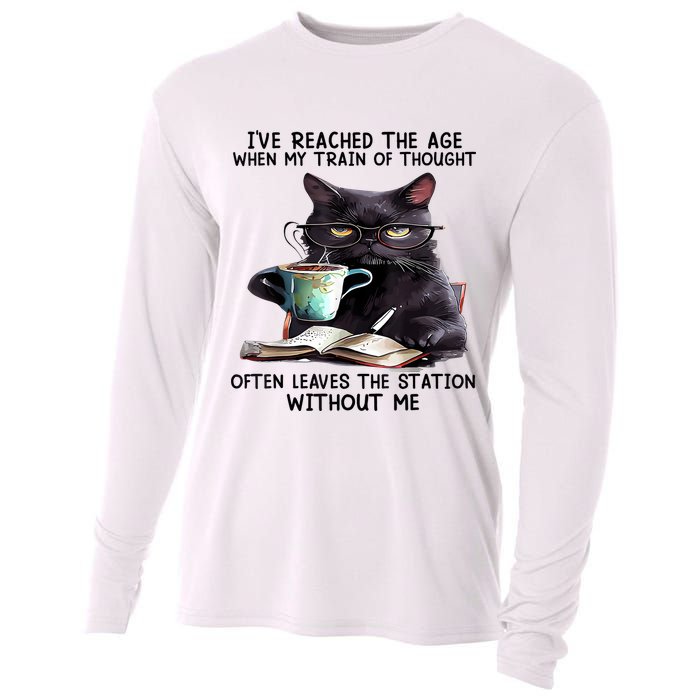 Cat Ive Reached The Age When My Train Of Thought Cooling Performance Long Sleeve Crew